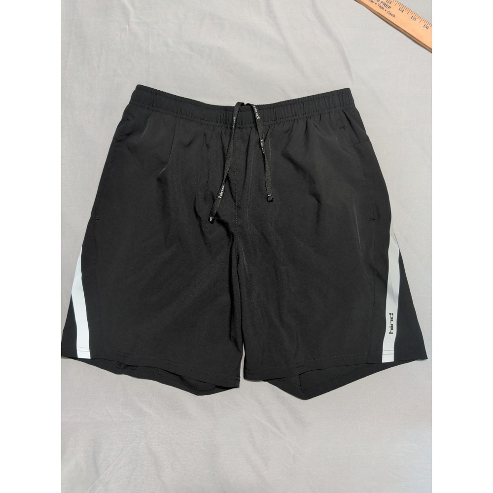 Hind Motion Men's Performance Running Shorts Black Size Medium Lined Zip Pocket